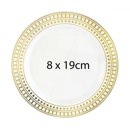 16 assiettes décor Or Louxor 8 grandes + 8 petites