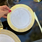 16 assiettes décor Or Louxor 8 grandes + 8 petites