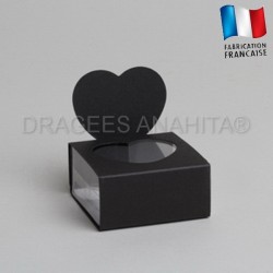 Ballon coeur noir Love avec fleurs 45 cm par 3,75 €