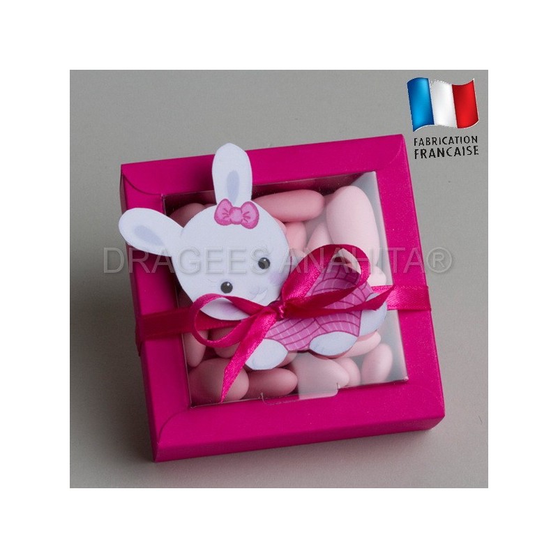 Mini distributeur bonbons rose - Dragées Eden - Naissance et Baptême.