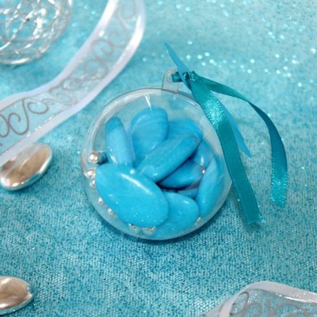 Boule à dragées transparente 10 cm - Contenant dragées transparent -  Dragées Anahita