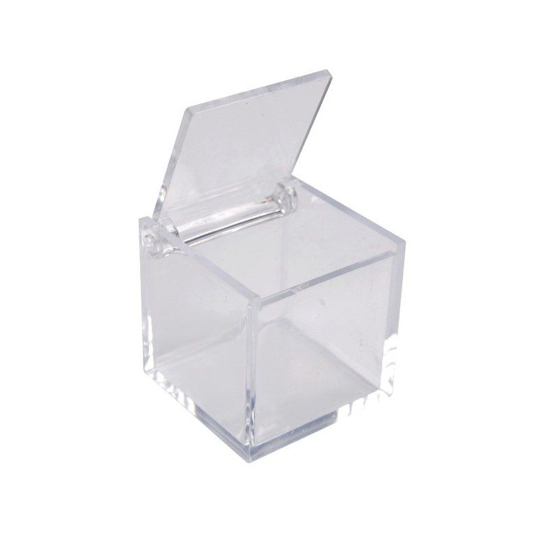 Pack personnalisé contenant transparent à dragées cube plexi