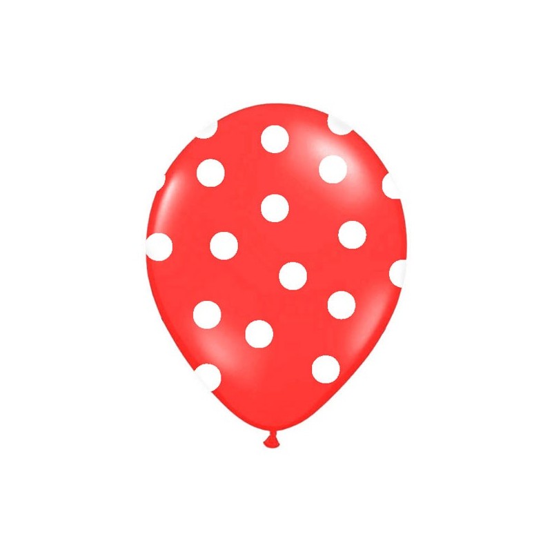6 Ballons rose à pois blanc - Dragees Anahita