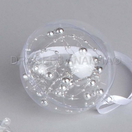 Boule à dragées transparente 10 cm - Contenant dragées transparent -  Dragées Anahita