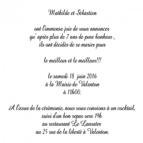 Carte menu mariage thème papillon violet