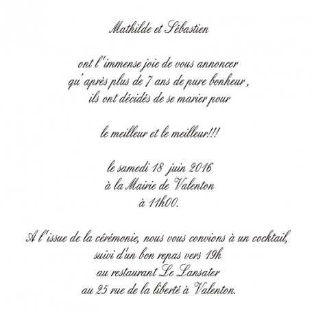 Carte menu mariage thème papillon violet