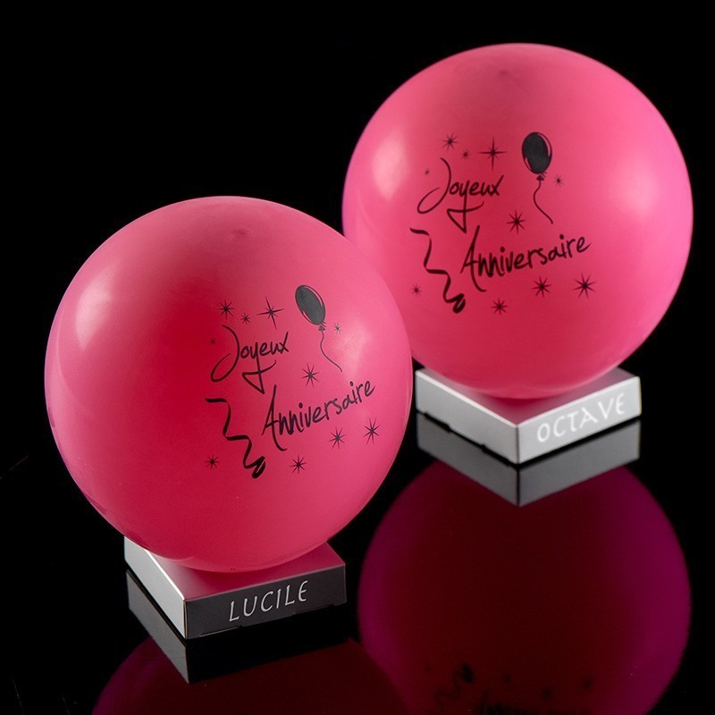 8 Ballons gonflables Anniversaire fuchsia - Dragées anahita