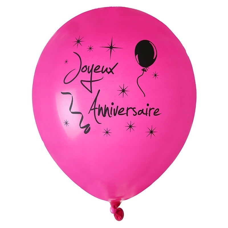 8 Ballons Gonflables Anniversaire Fuchsia Dragees Anahita