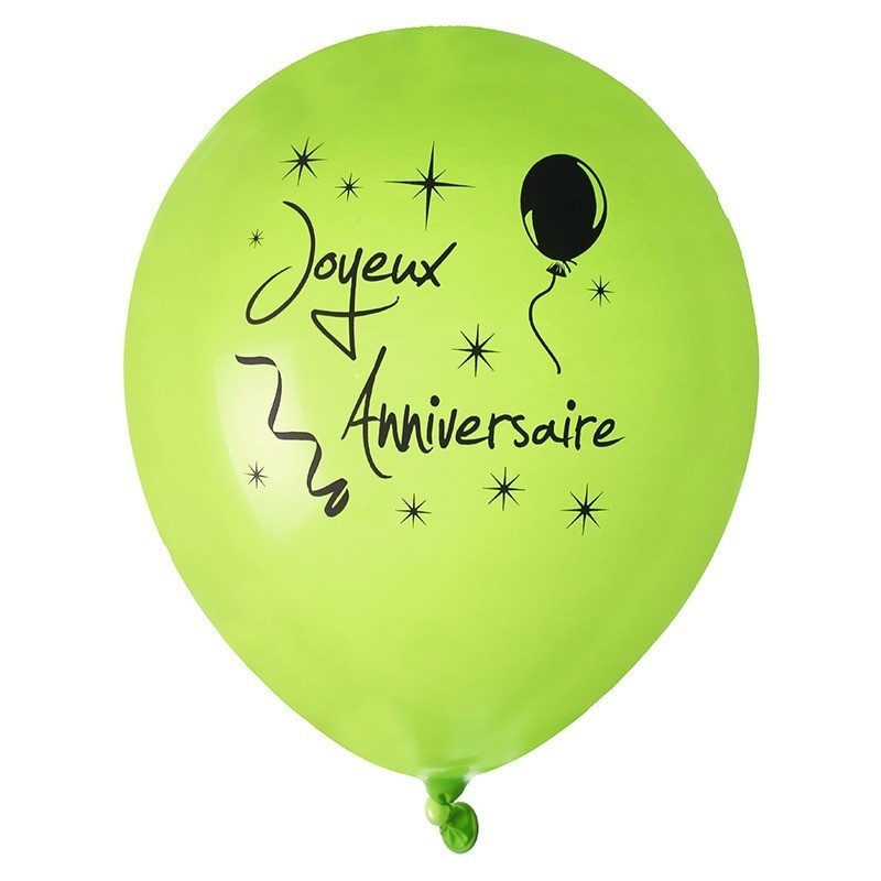 6 Ballons gonflables noir pois blanc - Dragees Anahita